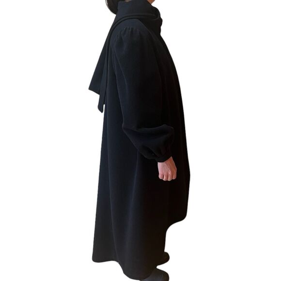 Vintage 1950’s Anglo Fabrics Black Wool Swing Coat - Picture 9 of 16